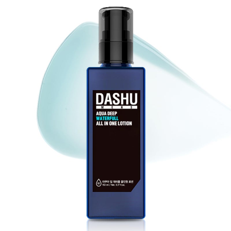 DASHU Aqua Deep Waterfull All-in-One Face Lotion for Men | Hydrating Age-Defying Toner, Essence, Moisturizer & Cream Korean Lotion 5.17 fl oz - Image 1